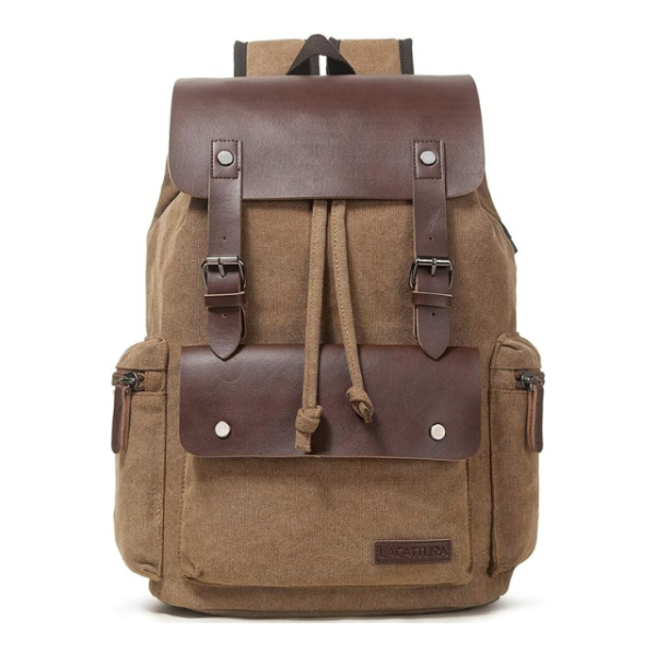 Leather & Denim Canvas Backpack for Men & Women.