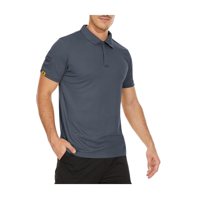 Men's Short Sleeve Moisture-Wicking Polo Shirt for Golf and Tennis. - Image 2