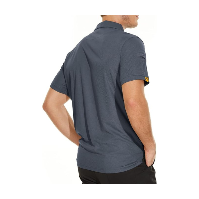 Men's Short Sleeve Moisture-Wicking Polo Shirt for Golf and Tennis. - Image 3