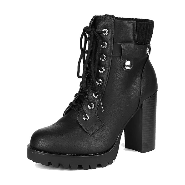 Women's Chunky High Heel Fashion Ankle Booties.