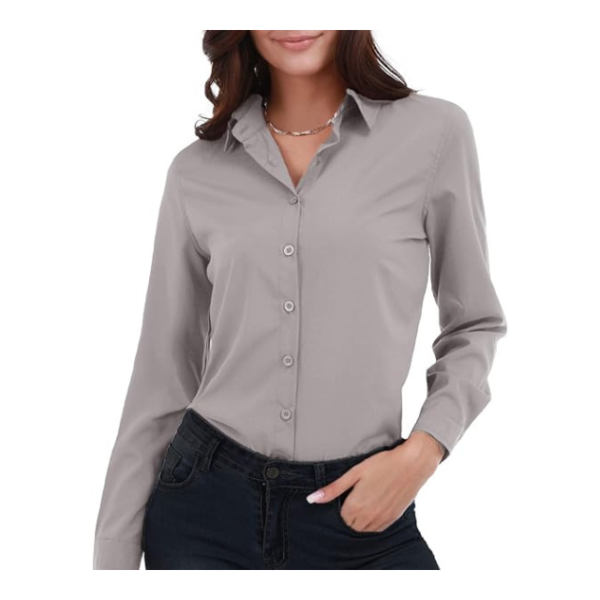 Women's Basic Button Down Shirts With Long Sleeve.