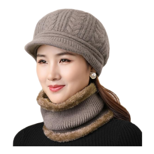 Women's Winter Beanie Hat Scarf.