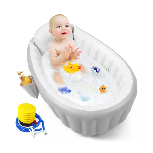 Inflatable Baby Bathtub Toddler Tub for Shower.