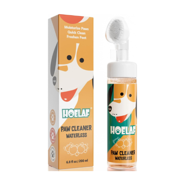 Dog Paw Cleaner - No-Rinse Foaming Cleanser with Silicone Bristle Brush.