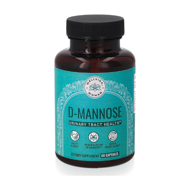 Natural D-Mannose 1000mg Capsules with Cranberry, Hibiscus & Dandelion.