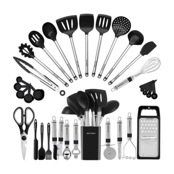 Silicone & Stainless Steel Kitchen Utensil Set.